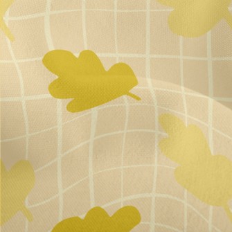 Autumn Gloomy Leaves And Grid Lightweight Performance Linen