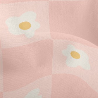 Pink And Small Flower Lattice Lightweight Performance Linen