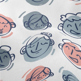 Simple Hand-painted Family Por Lightweight Performance Linen