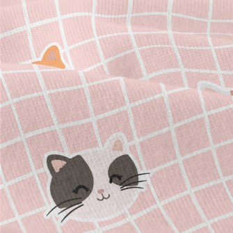 Plaid With Cute Cats Modern Jersey