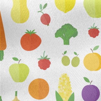 Fresh And Delicious Fruits And Jersey Backed Fleece
