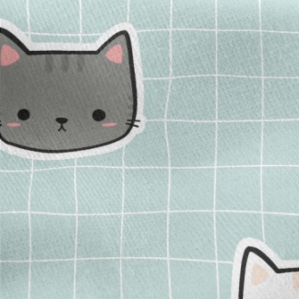 Cute And Well-behaved Cat Jersey Backed Fleece