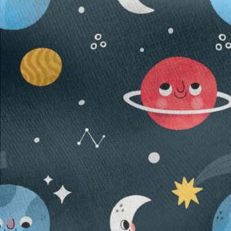 Cute And Naughty Planet Jersey Backed Fleece