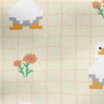 Pixel Duck Style Grid Jersey Backed Fleece