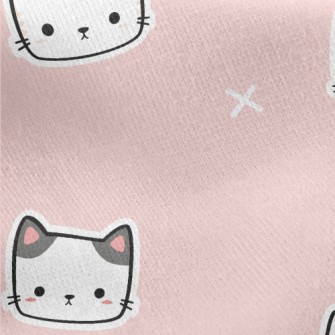 Square Cute Cat Jersey Backed Fleece