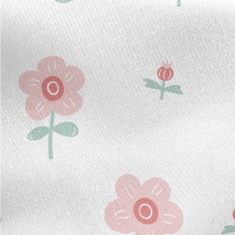 Small Pink Gentle Flowers Jersey Backed Fleece