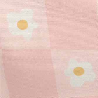 Pink And Small Flower Lattice Pongee