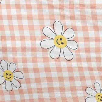 Smiling Flower Plaid Pongee