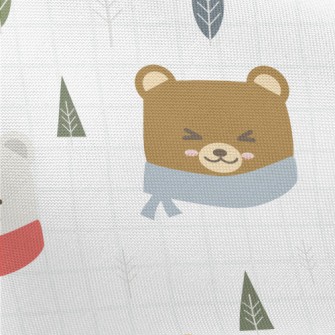 Cold And Cozy Bear And Plaid Pongee