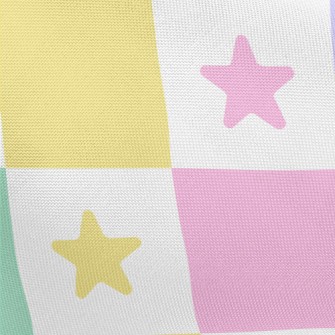 Colorful Star Grid Pongee