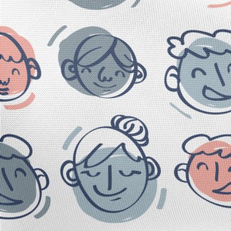 Simple Hand-painted Family Por Pongee