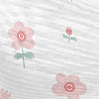 Small Pink Gentle Flowers Pongee