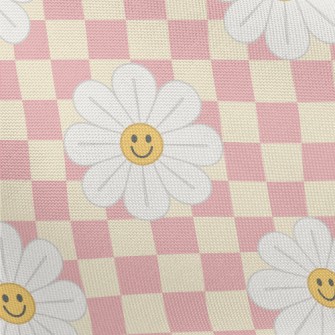 Plaid With Smiling Flowers Pongee