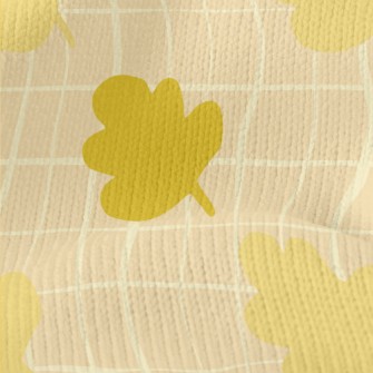 Autumn Gloomy Leaves And Grid Stretch Jersey