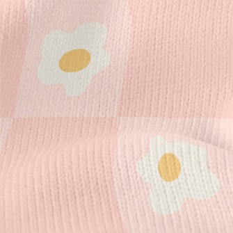 Pink And Small Flower Lattice Stretch Jersey