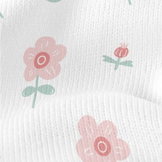 Small Pink Gentle Flowers Stretch Jersey