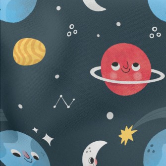 Cute And Naughty Planet Lightweight Cotton Poplin