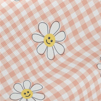 Smiling Flower Plaid Midweight Cotton Poplin
