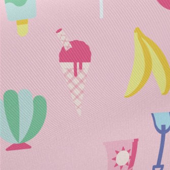Ice Cream Graphic Representing Midweight Cotton Poplin