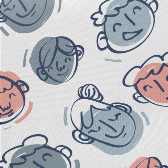 Simple Hand-painted Family Por Midweight Cotton Poplin