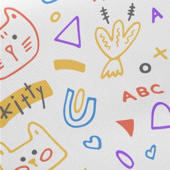 Simple Cute Cat Midweight Cotton Poplin
