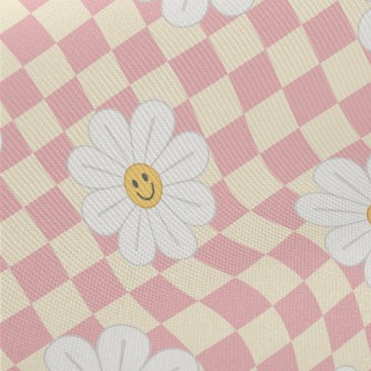 Plaid With Smiling Flowers Midweight Cotton Poplin