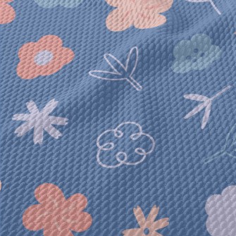 Simple And Fresh Various Flowe Birdseye Piqué