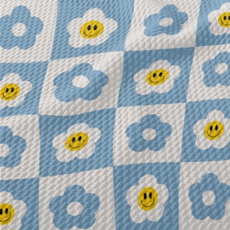 Smiling Flowery Plaid Birdseye Piqué