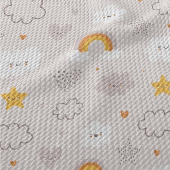 Cute And Soft Weather Patterns Birdseye Piqué