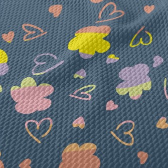 Colorful Love Heart Birdseye Piqué