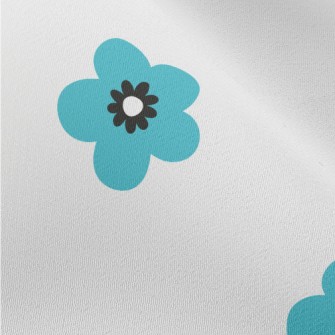 Bright Blue Flowers Chiffon