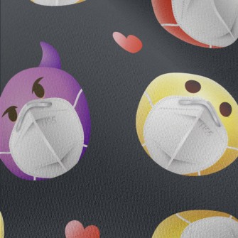 Emoji Image Wearing A Mask Chiffon
