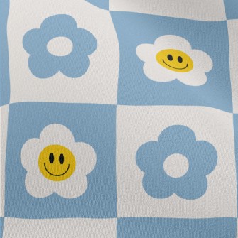 Smiling Flowery Plaid Chiffon
