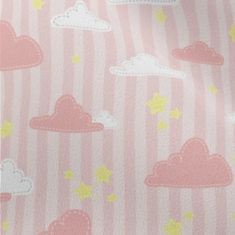 Pink Clouds And Star Stripes Chiffon