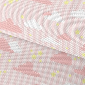 Pink Clouds And Star Stripes Waterproof Oxford