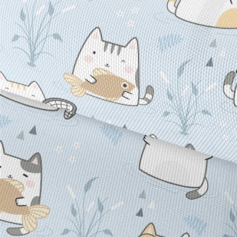 Cats Going Fishing Together Waterproof Oxford