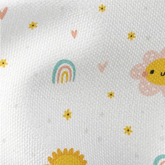 Cute Flowers And The Sun Waterproof Canvas