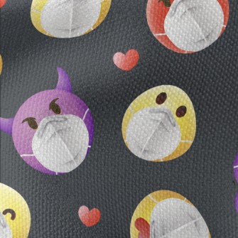 Emoji Image Wearing A Mask Waterproof Canvas