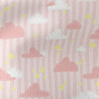 Pink Clouds And Star Stripes Waterproof Canvas