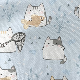 Cats Going Fishing Together Waterproof Canvas