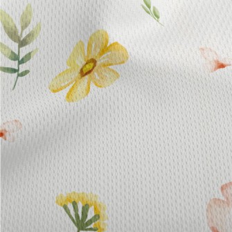 Watercolor Style Flowers Athletic Mesh Flat Back