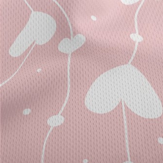 String Of Love Hearts Athletic Mesh Flat Back