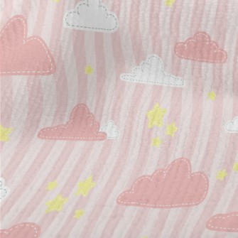 Pink Clouds And Star Stripes Terry