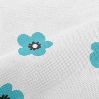 Bright Blue Flowers Performance Linen