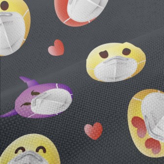 Emoji Image Wearing A Mask Performance Linen