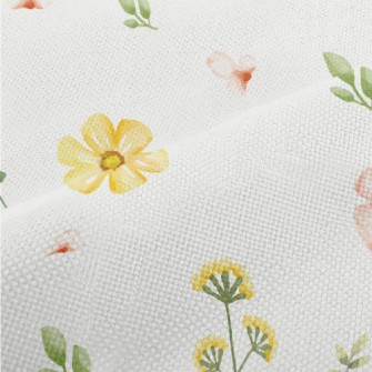 Watercolor Style Flowers Performance Linen