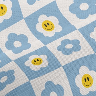 Smiling Flowery Plaid Performance Linen