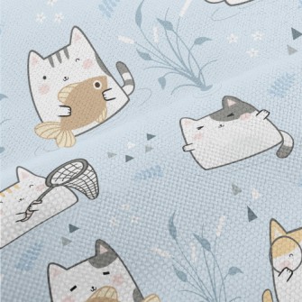 Cats Going Fishing Together Performance Linen