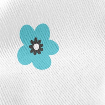 Bright Blue Flowers Standard Corduroy