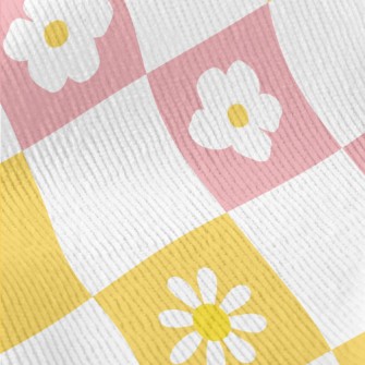 Fresh Pink Flower Plaid Standard Corduroy